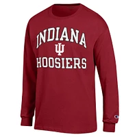 Champion Crimson Indiana Hoosiers High Motor T-shirt à manches longues pour homme