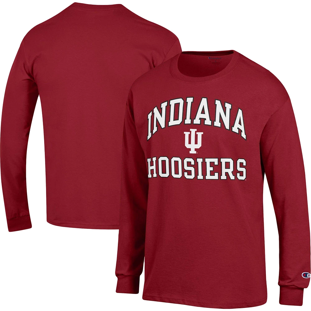 Men's Champion Crimson Indiana Hoosiers High Motor Long Sleeve T-Shirt