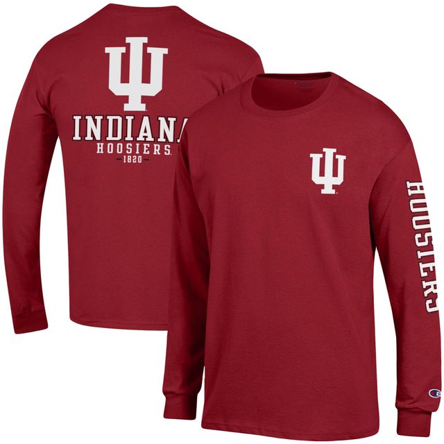 Champion Crimson Indiana Hoosiers Team Stack T-shirt à manches longues pour homme