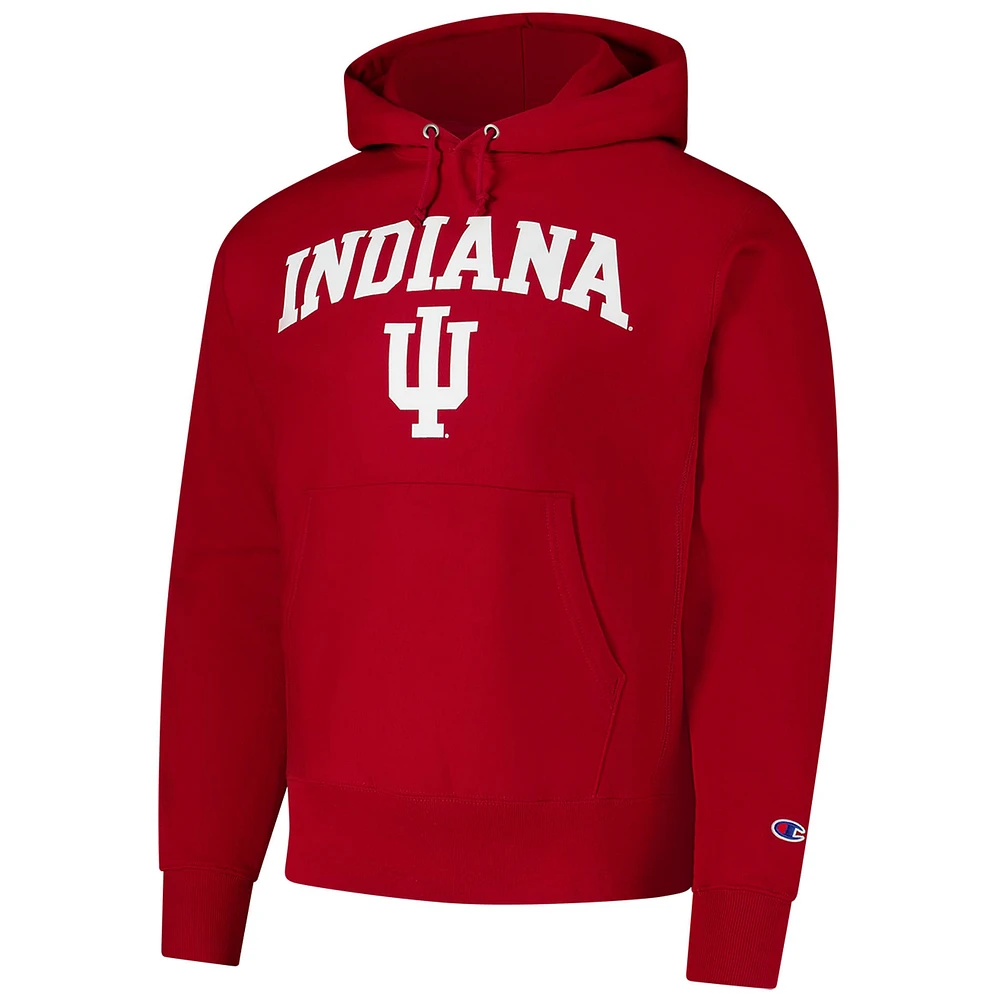 Men's Champion Crimson Indiana Hoosiers Vault Late Night Reverse Weave Pullover Hoodie