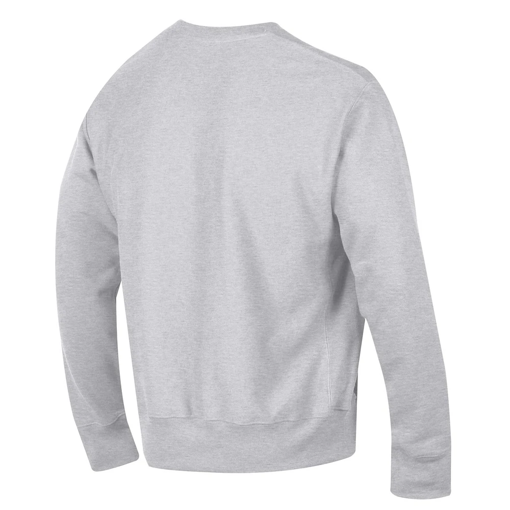 Men's Champion Gray Indiana Hoosiers Arch Over Logo Reverse Weave Pullover Sweatshirt