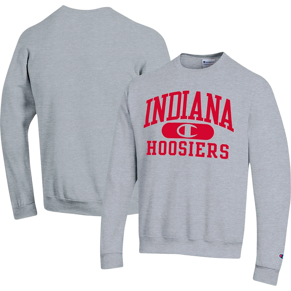 Men's Champion Heather Gray Indiana Hoosiers Arch Pill Sweatshirt