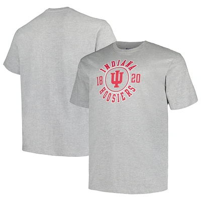 T-shirt Champion Heather Grey Indiana Hoosiers Big & Tall Circle Logo pour hommes