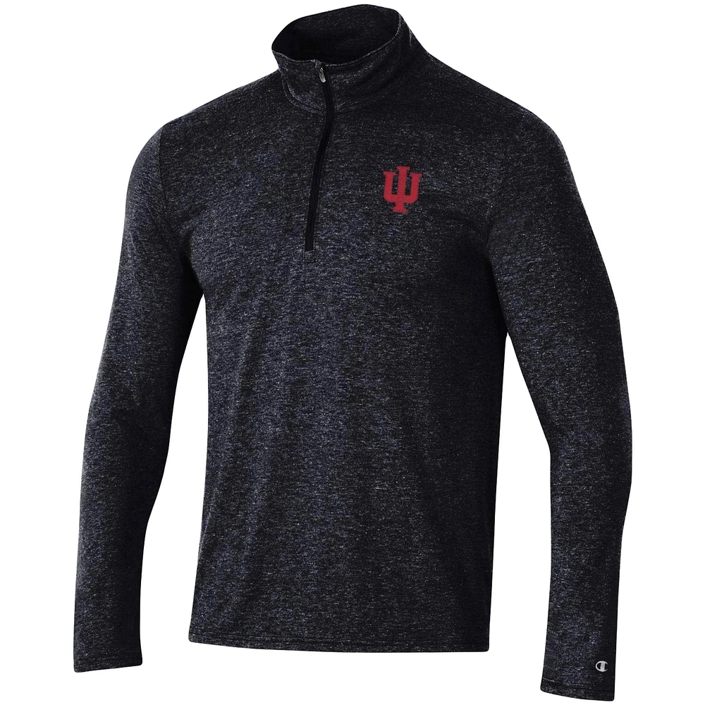Men's Champion Heathered Black Indiana Hoosiers Field Day Team Quarter-Zip Jacket