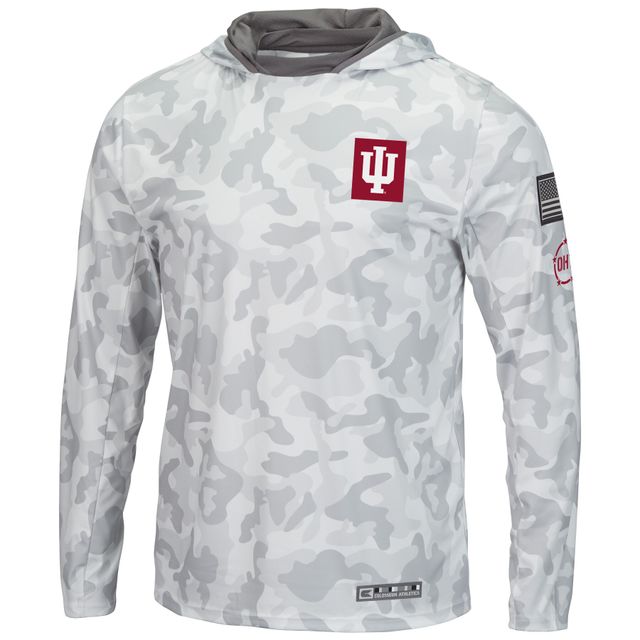 Colosseum Arctic Camo Indiana Hoosiers OHT Military Appreciation Sweat à capuche manches longues pour homme