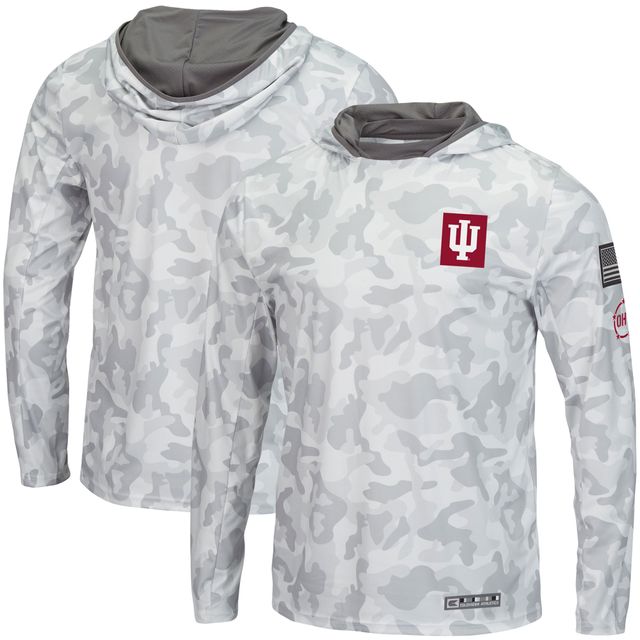 Colosseum Arctic Camo Indiana Hoosiers OHT Military Appreciation Sweat à capuche manches longues pour homme