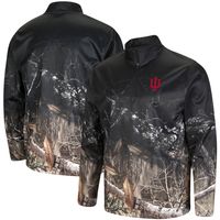 Men's Colosseum Black/Realtree Camo Indiana Hoosiers Creek Quarter-Zip Jacket