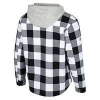 Veste zippée à carreaux Buffalo Indiana Hoosiers noire/blanche pour homme Colosseum