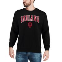 Men's Colosseum Black Indiana Hoosiers Arch & Logo Crew Neck Sweatshirt