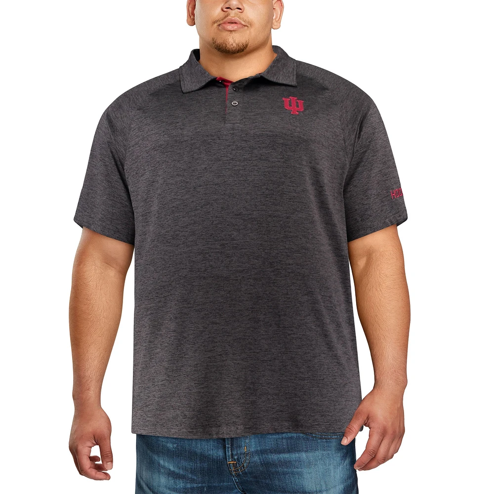 Men's Colosseum Black Indiana Hoosiers Big & Tall Down Swing Polo
