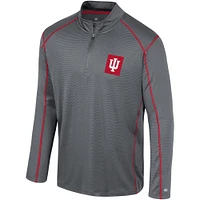 Men's Colosseum Black Indiana Hoosiers Cameron Quarter-Zip Windshirt