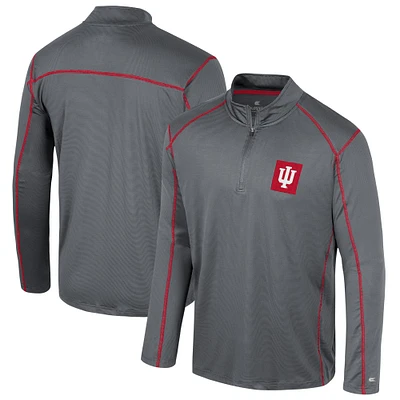 Men's Colosseum Black Indiana Hoosiers Cameron Quarter-Zip Windshirt