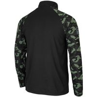 Men's Colosseum Black Indiana Hoosiers OHT Military Appreciation Take Flight Raglan Quarter-Zip Jacket