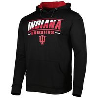 Men's Colosseum Black Indiana Hoosiers Slash Stack 2.0 Pullover Hoodie