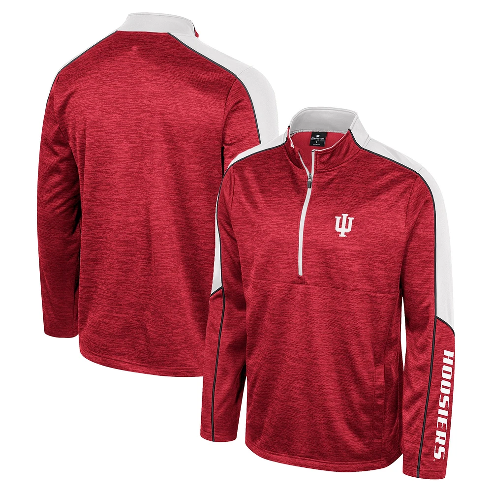 Veste demi-zippée chinée Colosseum Cardinal Indiana Hoosiers pour hommes