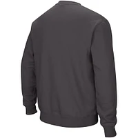 Men's Colosseum Charcoal Indiana Hoosiers Arch & Logo Crew Neck Sweatshirt