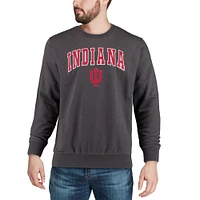 Men's Colosseum Charcoal Indiana Hoosiers Arch & Logo Crew Neck Sweatshirt