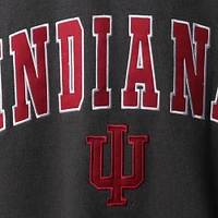 Men's Colosseum Charcoal Indiana Hoosiers Arch & Logo Crew Neck Sweatshirt
