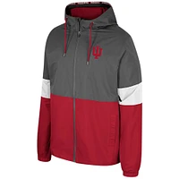 Men's Colosseum Charcoal Indiana Hoosiers Miles Full-Zip Jacket