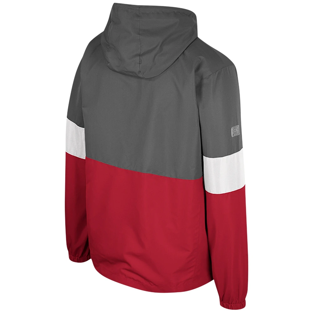 Men's Colosseum Charcoal Indiana Hoosiers Miles Full-Zip Jacket