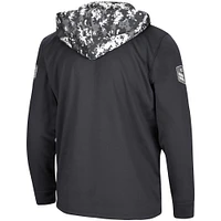 Men's Colosseum Charcoal Indiana Hoosiers OHT Military Appreciation Digital Camo Quarter-Zip Hoodie