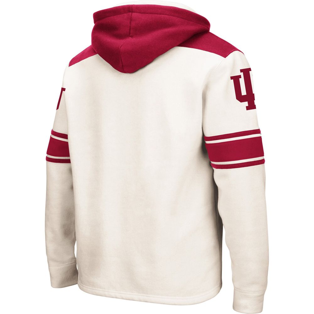 Men's Colosseum Cream Indiana Hoosiers 2.0 Lace-Up Pullover Hoodie