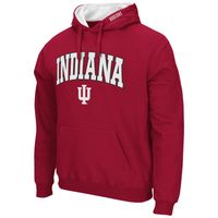 Men's Colosseum Crimson Indiana Hoosiers Arch & Logo 3.0 Pullover Hoodie