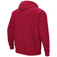 Men's Colosseum Crimson Indiana Hoosiers Arch & Logo 3.0 Pullover Hoodie