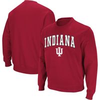 Men's Colosseum Crimson Indiana Hoosiers Arch & Logo Crew Neck Sweatshirt