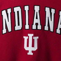 Men's Colosseum Crimson Indiana Hoosiers Arch & Logo Crew Neck Sweatshirt