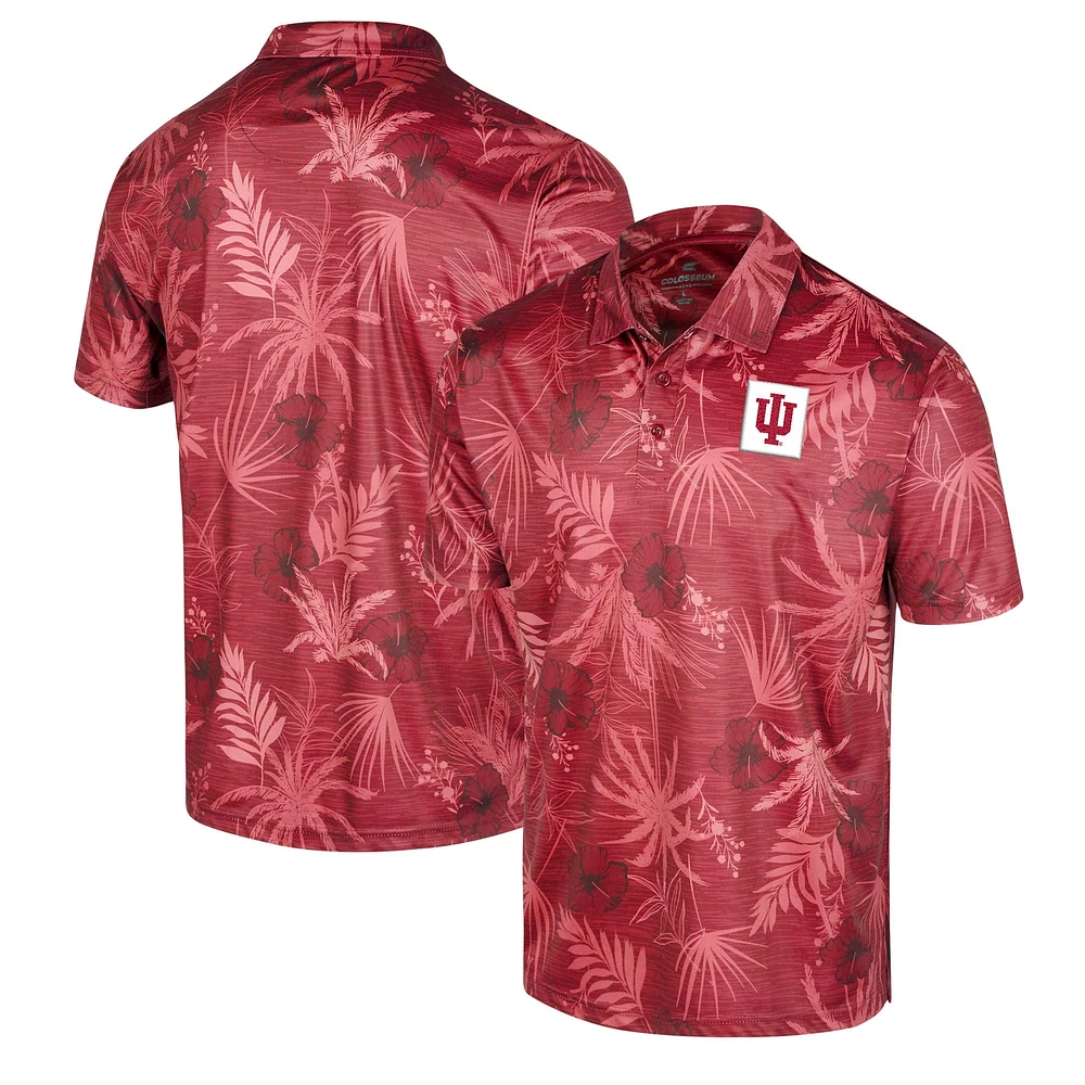 Men's Colosseum Crimson Indiana Hoosiers Big & Tall Palms Polo