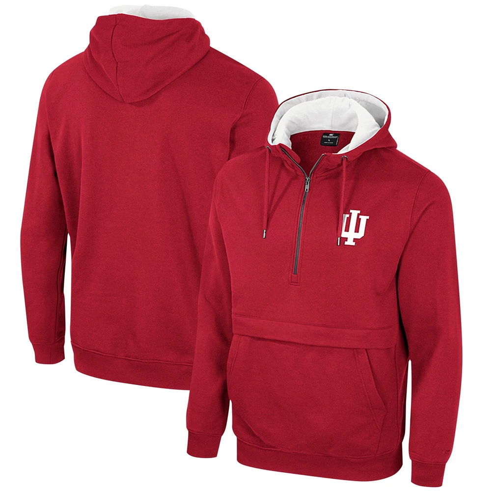 Sweat à capuche demi-zippé Colosseum Crimson Indiana Hoosiers pour hommes