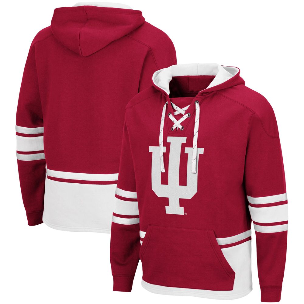 Men's Colosseum Crimson Indiana Hoosiers Lace Up 3.0 Pullover Hoodie