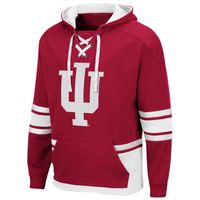 Men's Colosseum Crimson Indiana Hoosiers Lace Up 3.0 Pullover Hoodie