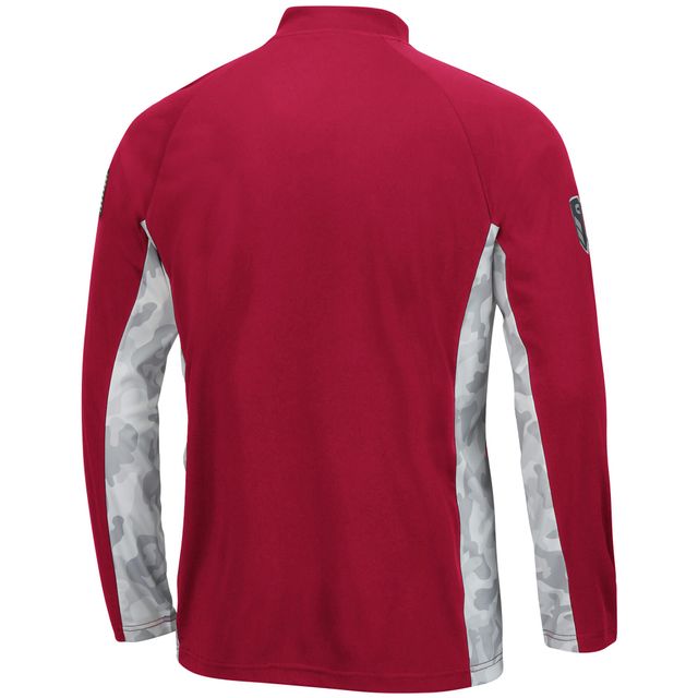 Colosseum Crimson Indiana Hoosiers OHT Military Appreciation Snow Cruise Raglan 1/4-Zip Jacket pour homme