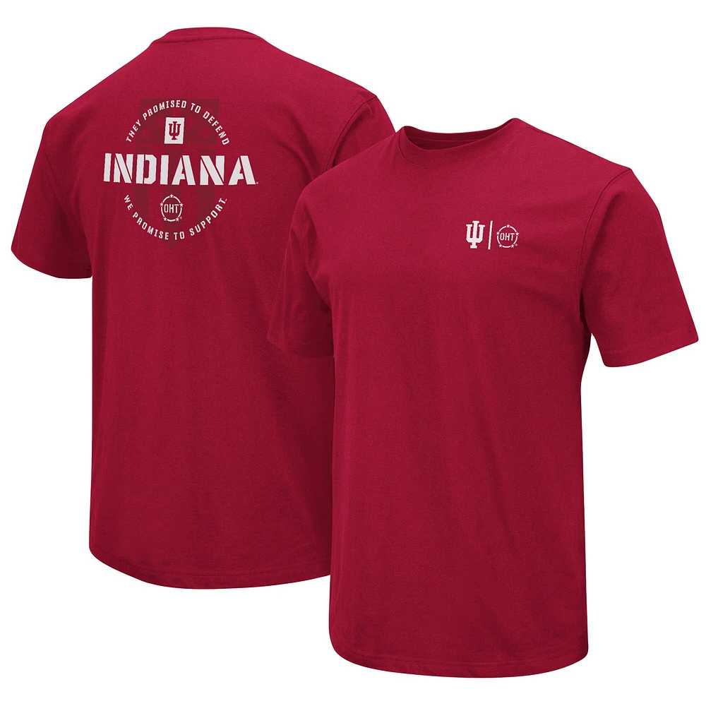 T-shirt d'appréciation militaire Colosseum Crimson Indiana Hoosiers OHT pour homme