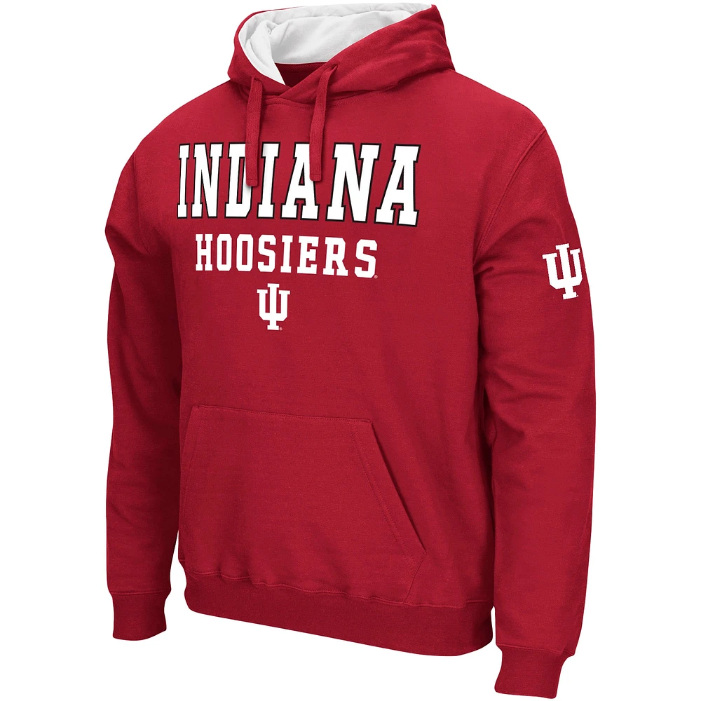 Men's Colosseum Crimson Indiana Hoosiers Sunrise Pullover Hoodie