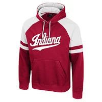 Men's Colosseum  Crimson Indiana Hoosiers Todd Raglan Pullover Hoodie