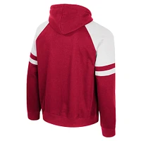 Men's Colosseum  Crimson Indiana Hoosiers Todd Raglan Pullover Hoodie