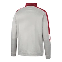 Men's Colosseum Gray/Crimson Indiana Hoosiers Bushwood Fleece Quarter-Zip Jacket