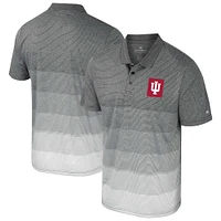 Men's Colosseum Gray Indiana Hoosiers Striped Mesh Polo