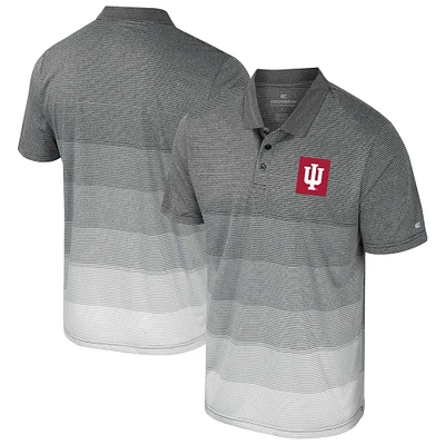 Polo en maille rayée Indiana Hoosiers Colosseum gris pour hommes