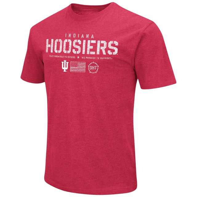 Colosseum Heather Crimson Indiana Hoosiers OHT Military Appreciation Flag 2.0 T-shirt pour homme