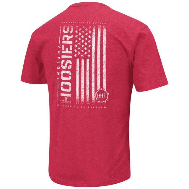 Colosseum Heather Crimson Indiana Hoosiers OHT Military Appreciation Flag 2.0 T-shirt pour homme