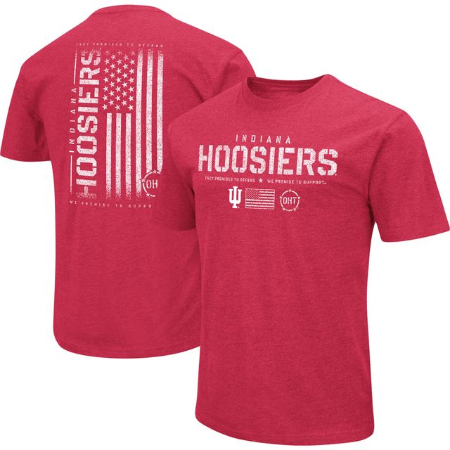 Colosseum Heather Crimson Indiana Hoosiers OHT Military Appreciation Flag 2.0 T-shirt pour homme