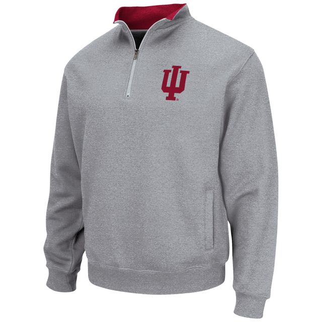 Colosseum Heathered Grey Indiana Hoosiers Tortugas Team Logo Quarter-Zip Jacket