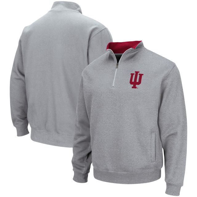 Colosseum Heathered Grey Indiana Hoosiers Tortugas Team Logo Quarter-Zip Jacket