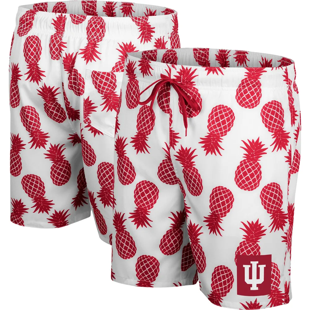 Short de bain Indiana Hoosiers Pineapple Colosseum White/Crimson pour homme