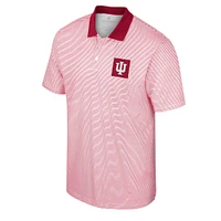 Men's Colosseum White Indiana Hoosiers Print Stripe Polo