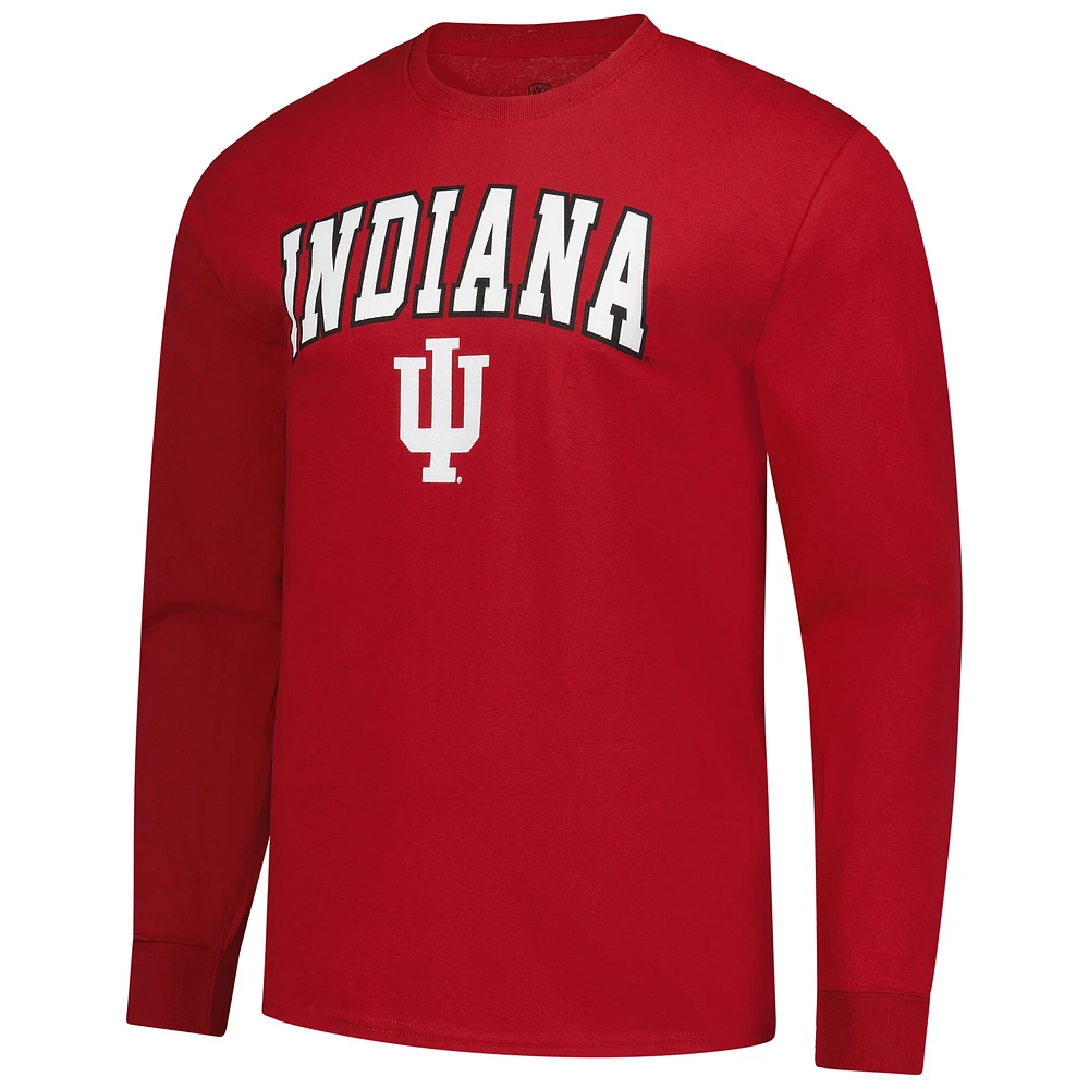 Men's Crimson Indiana Hoosiers Logo Long Sleeve T-Shirt